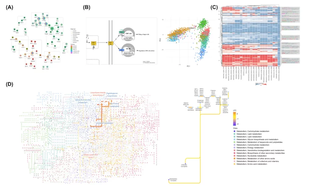 ggkegg is an R package integrating KEGG with the ggplot2 grammar of graphics framework for enhanced visualization and analysis.