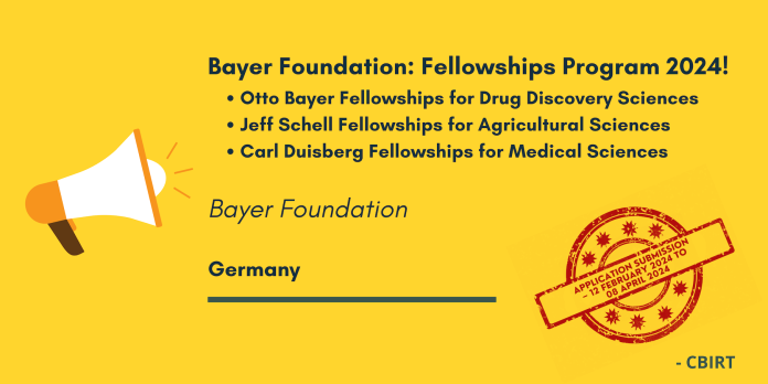 Bayer Foundation Fellowships Program 2024 at Germany