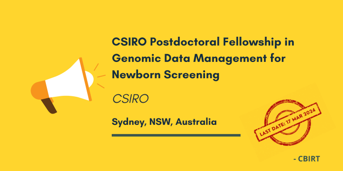 CSIRO Postdoctoral Fellowship at Australia