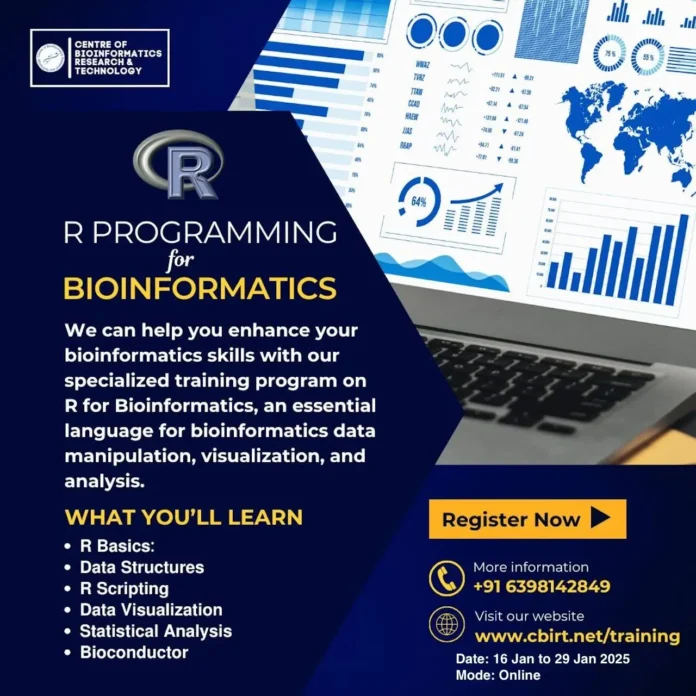 10 Days Hands-on Skill Development Training Program on R for Biological Data Analysis – 16 Jan to 29 Jan 2025