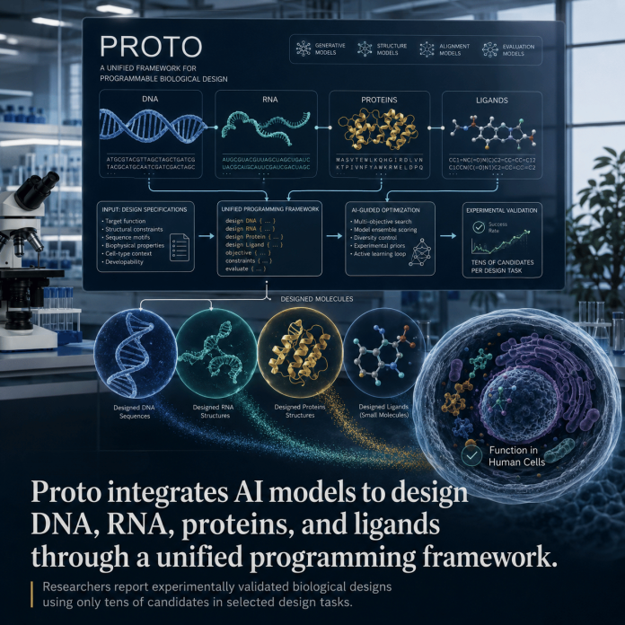From Natural Language to Biological Design: How Proto Powers Generative Biology